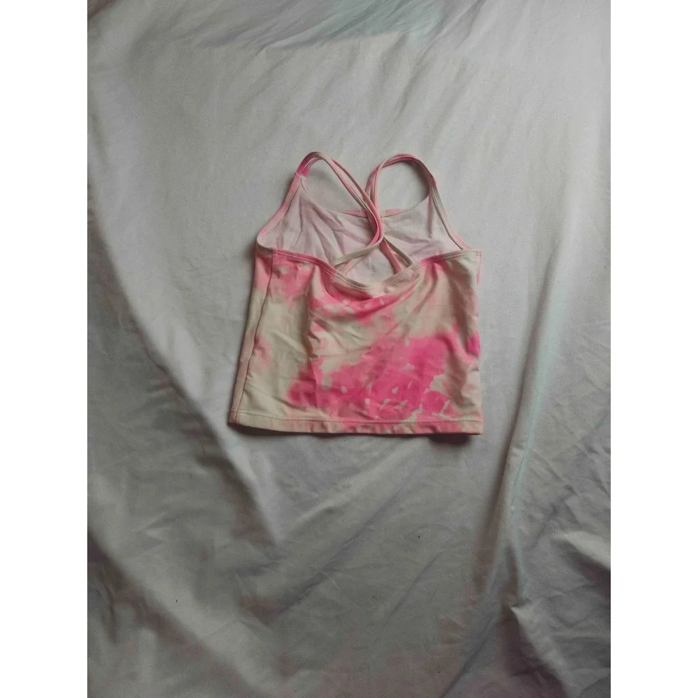 The Children's Place Tank Top Girls Medium 7/8 Pink Tie Dye Double Straps Casual